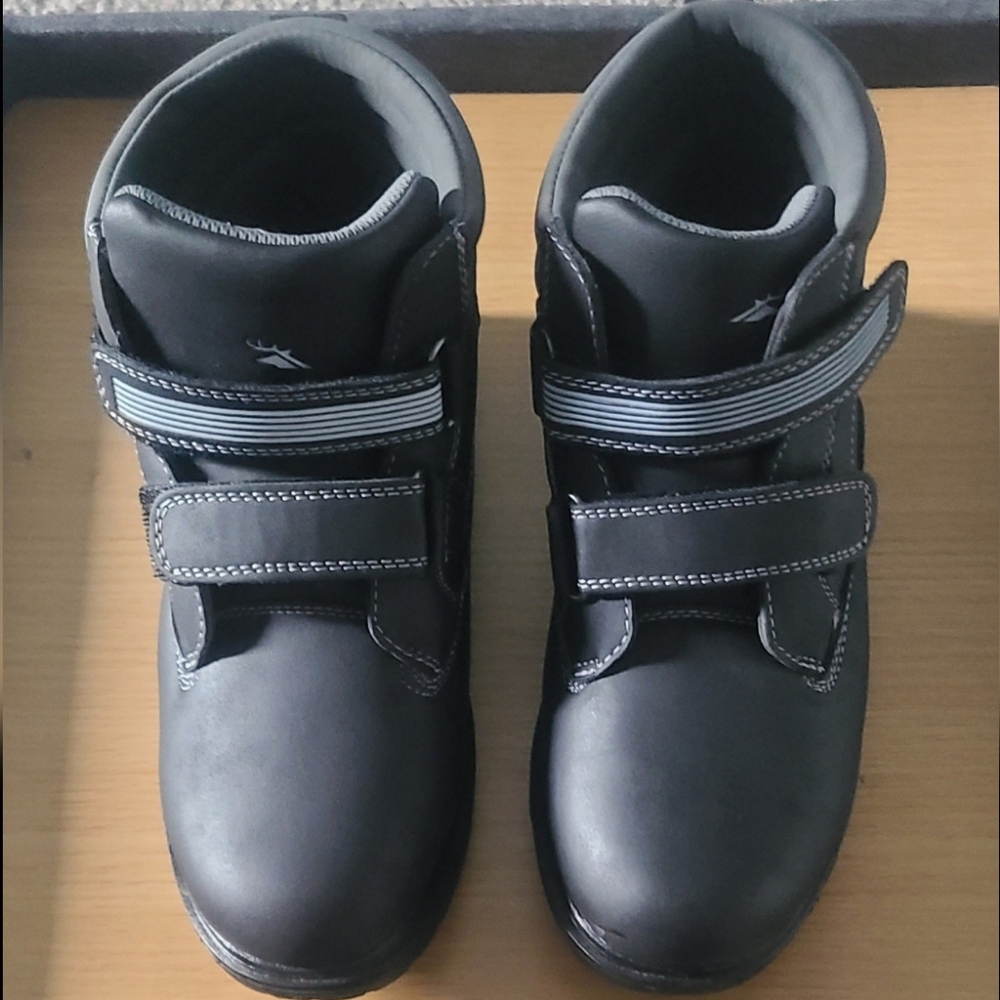 Black Velcro Strap Boots